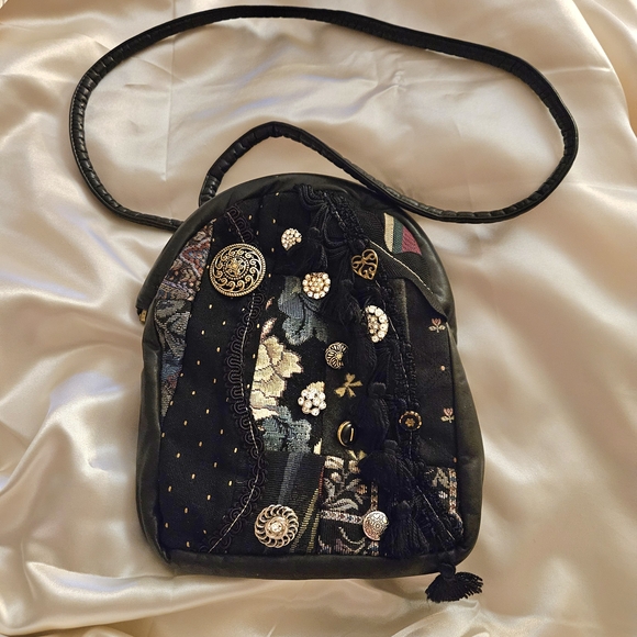Handbags - Chic Black Embellished Crossbody Bag